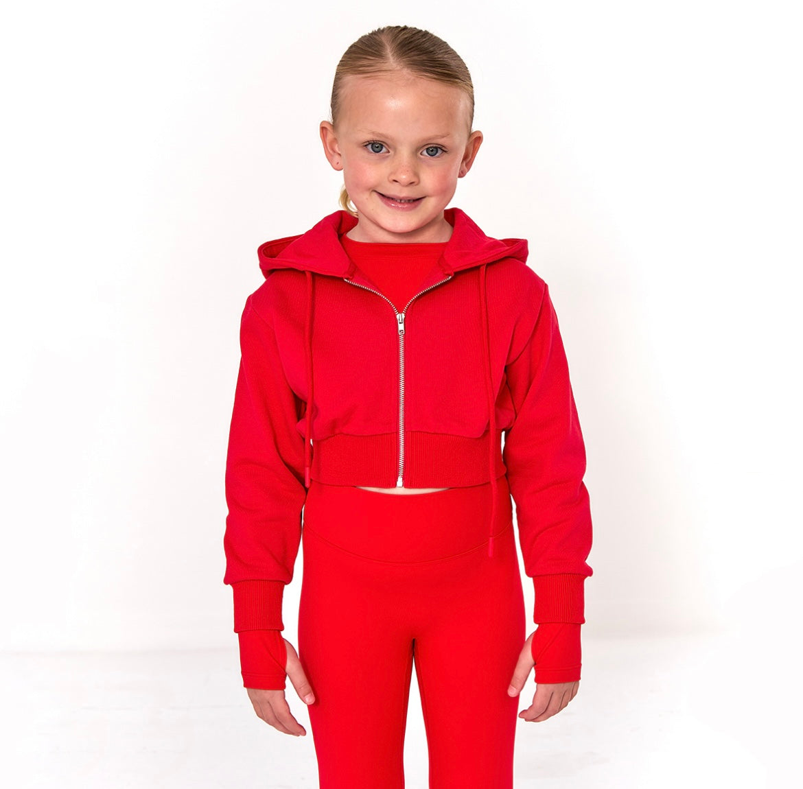 Blanca Sport Girls Red Cropped Hoodie