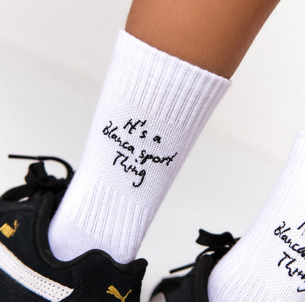 Blanca Sport Girls White Logo Socks