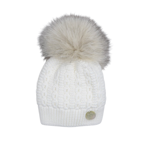 Pangasa Ivory Knit Pom Pom Hat