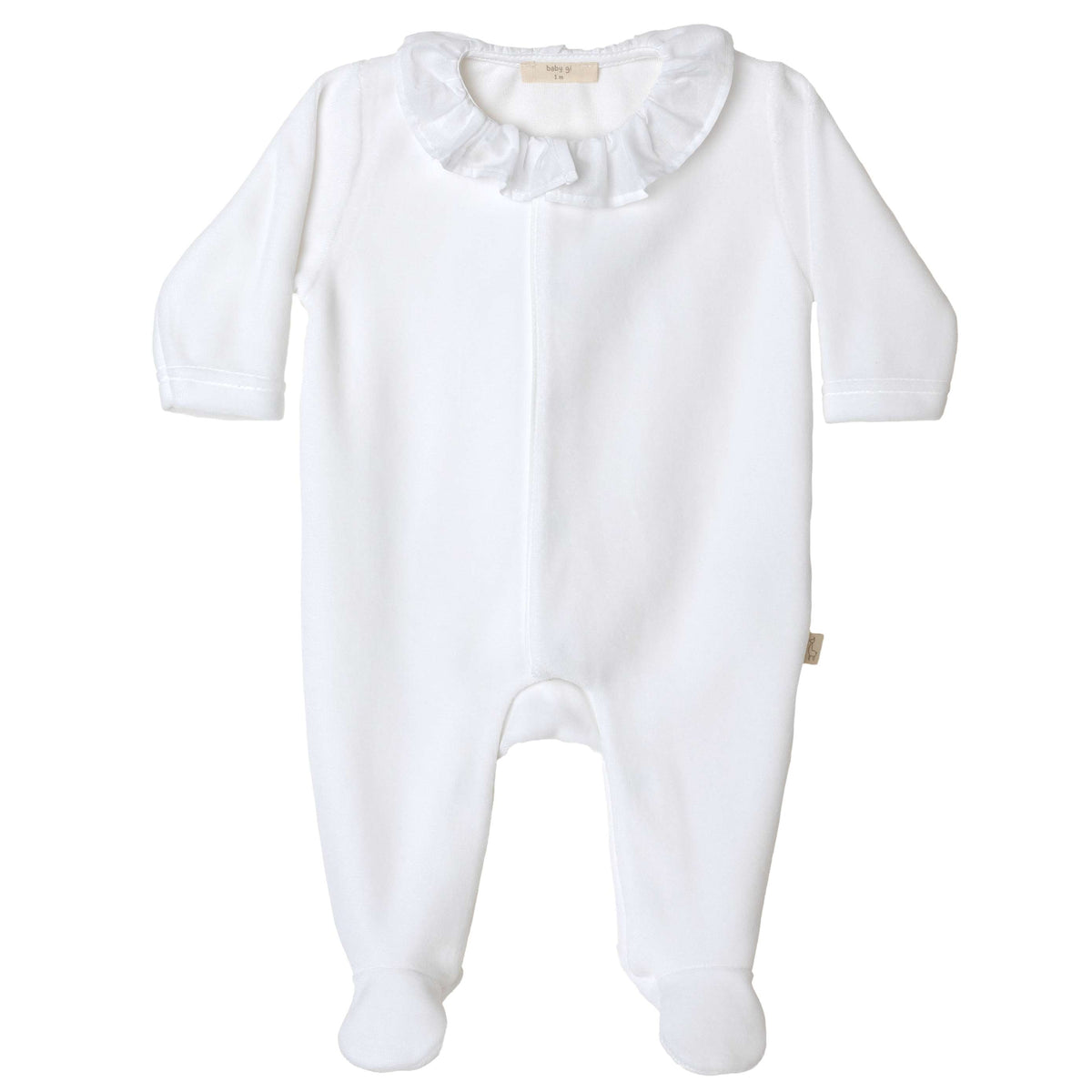 Baby Gi White Frill Velour Wings Babygrow