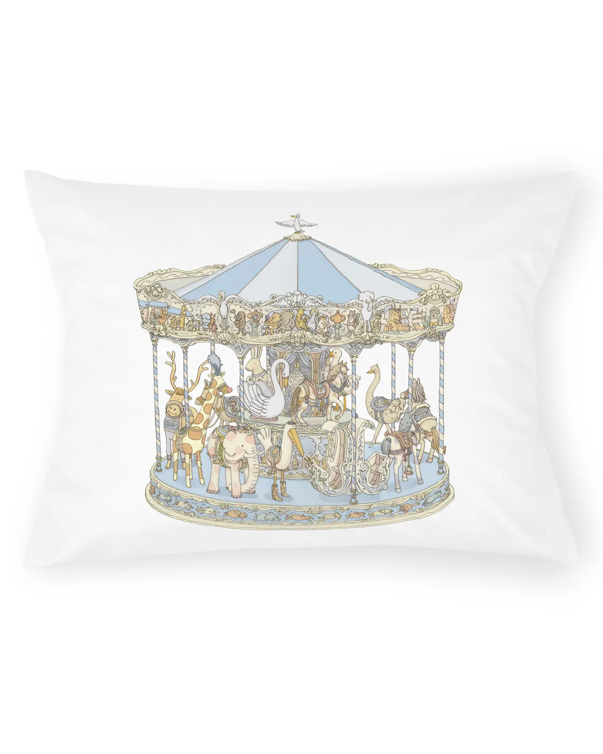 Atelier Choux Blue Carousel Velour Cushion