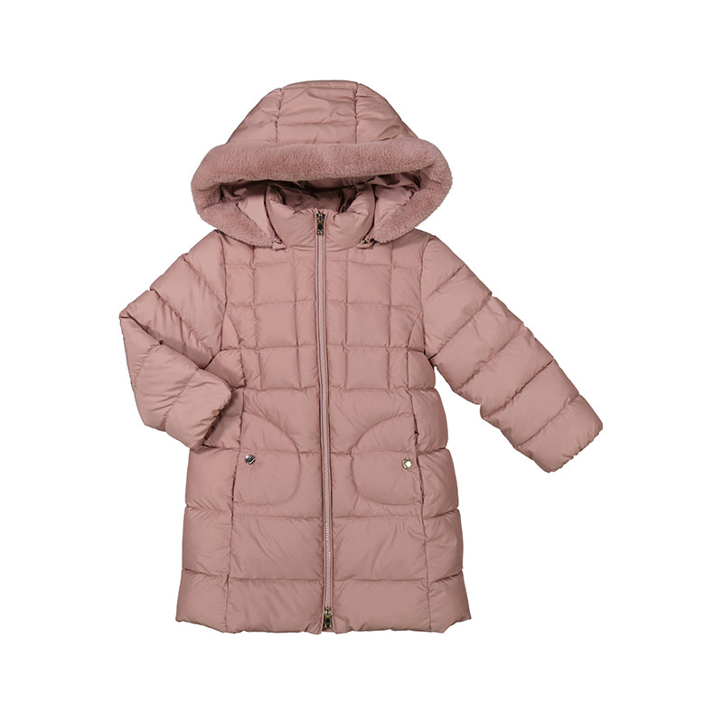 Pink long padded coat on sale