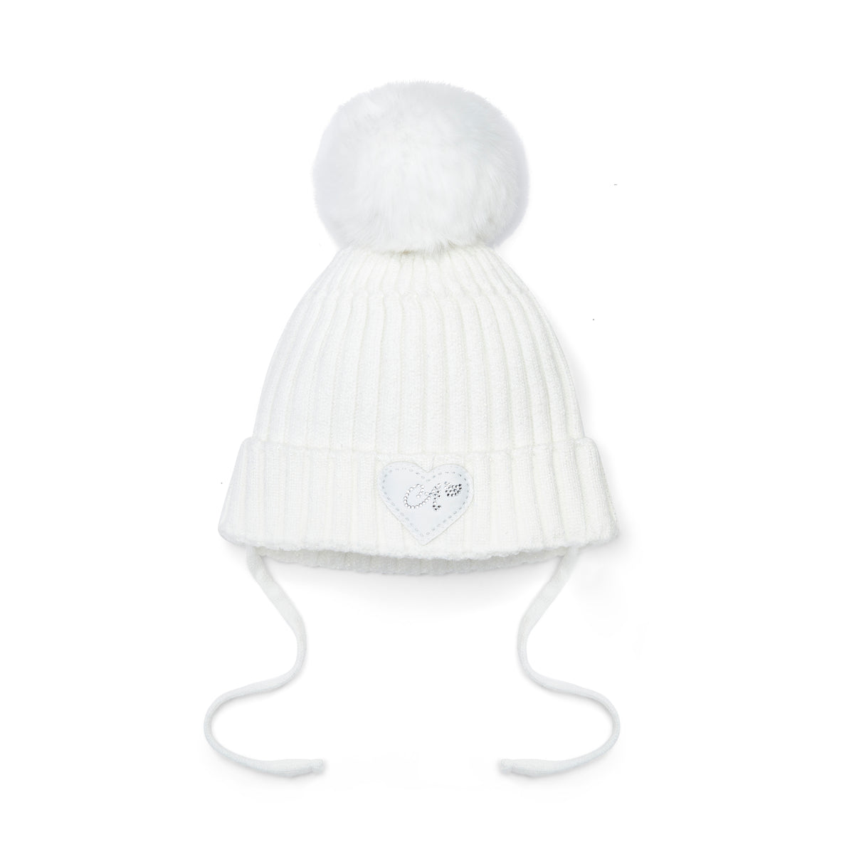 Little A Baby White Kamila Pom Pom Hat