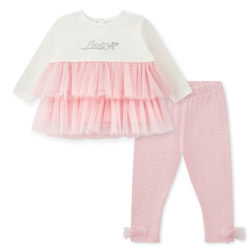 Little A Baby Pink Tulle Kayla Leggings Set