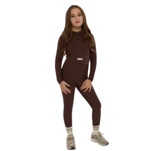 Ansandro Kids Chocolate Ribbed Leggings Set