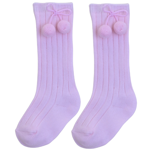 Pex Baby Pink Pom Pom Knee Socks