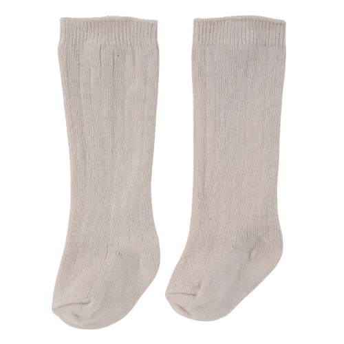 Pex Baby Beige Ribbed 2 Pack Knee Socks