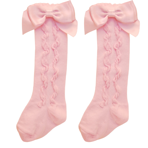Pex Pink Bow Grazia Knee Socks