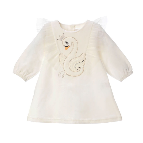Sofija Ivory Velour Jasmina Swan Dress