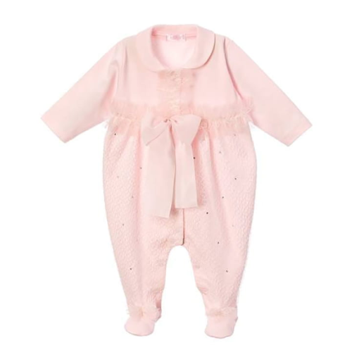 Sofija Pink Lace & Bow Charlotte Babygrow