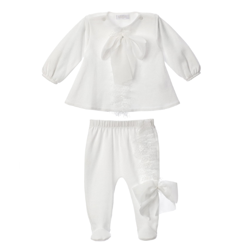 Sofija Ivory Lace & Bow Charlotte Set