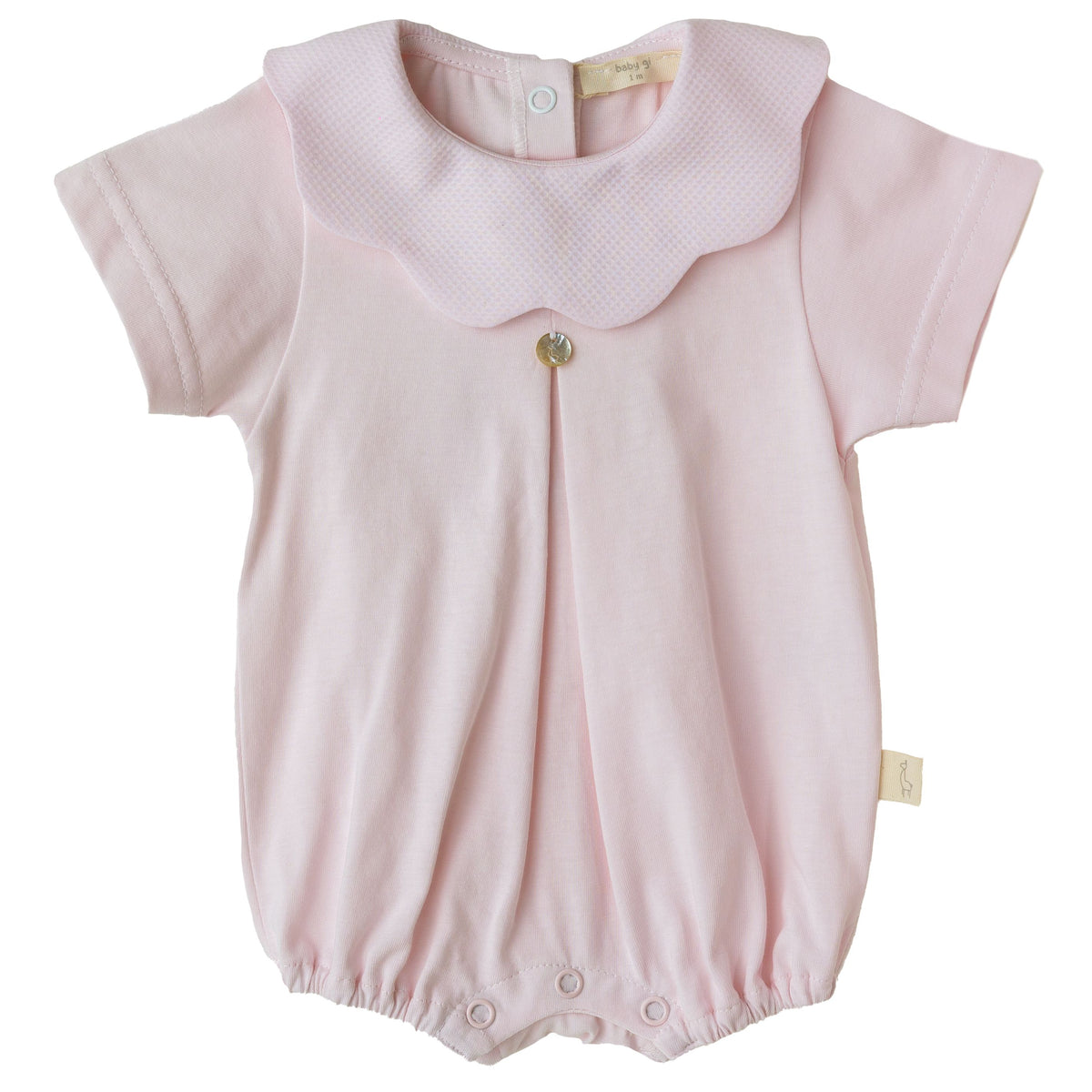 Baby Gi Pink Scallop Collar Romper