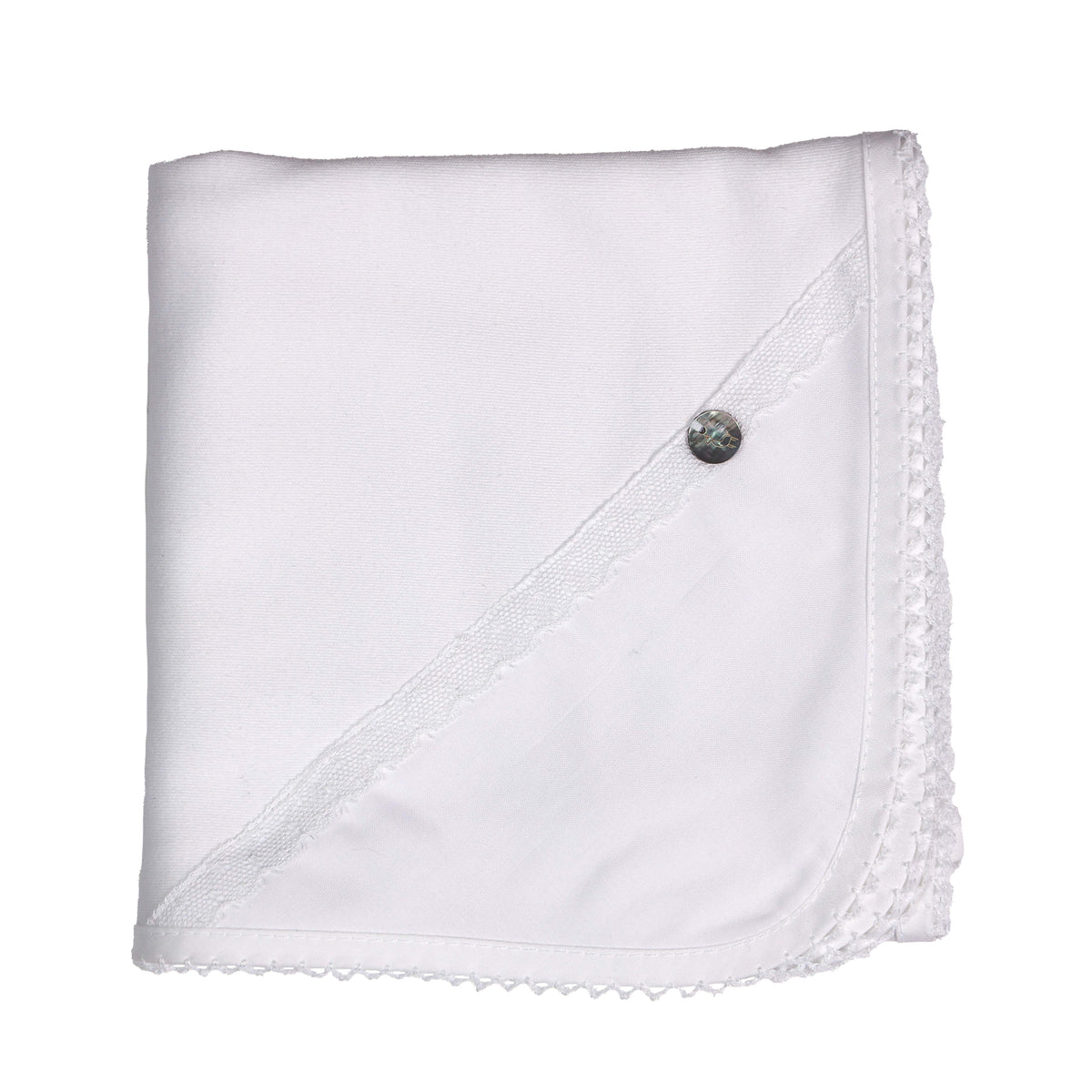 Baby Gi White Lace Trim Muslin Blanket