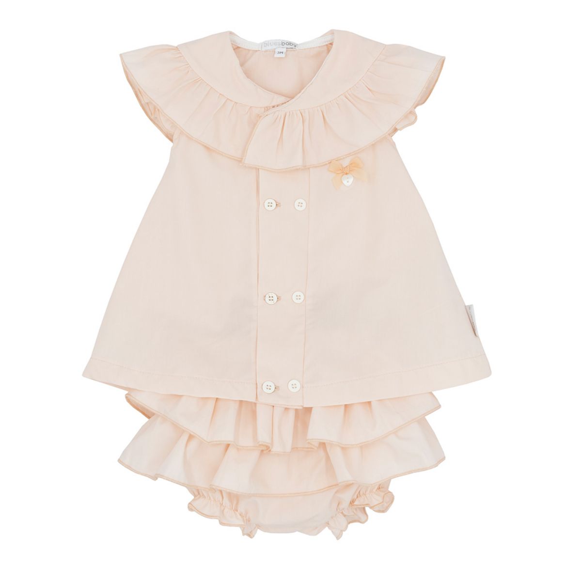 Blues Baby Peach Frill Bloomer Set