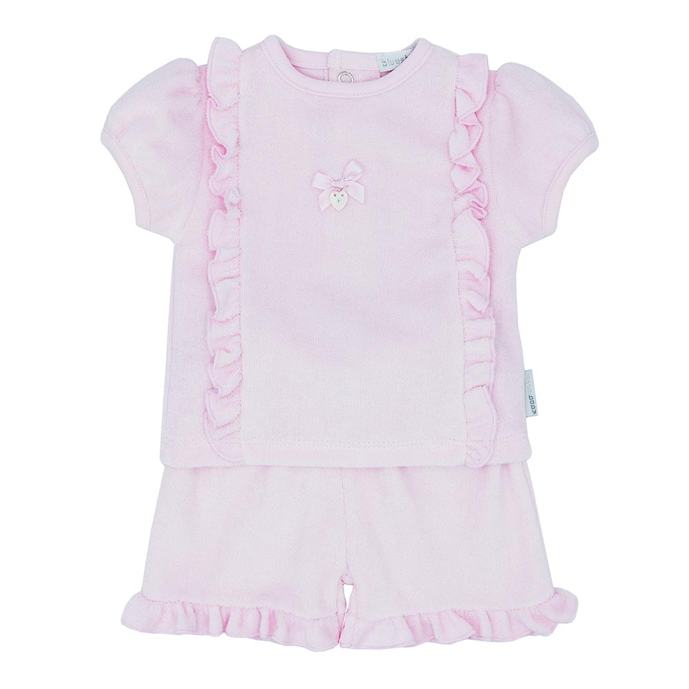 Blues Baby Pink Towelling Shorts Set