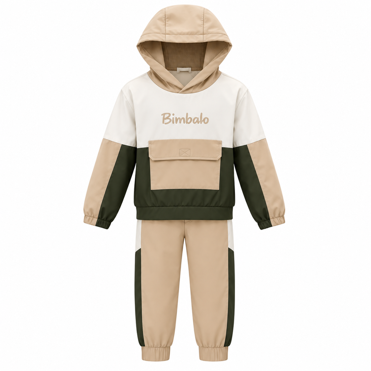Bimbalo Baby Boys Green/Beige Jogsuit