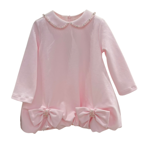 Bimbalo Baby Girls Pink Diamante Bow Dress