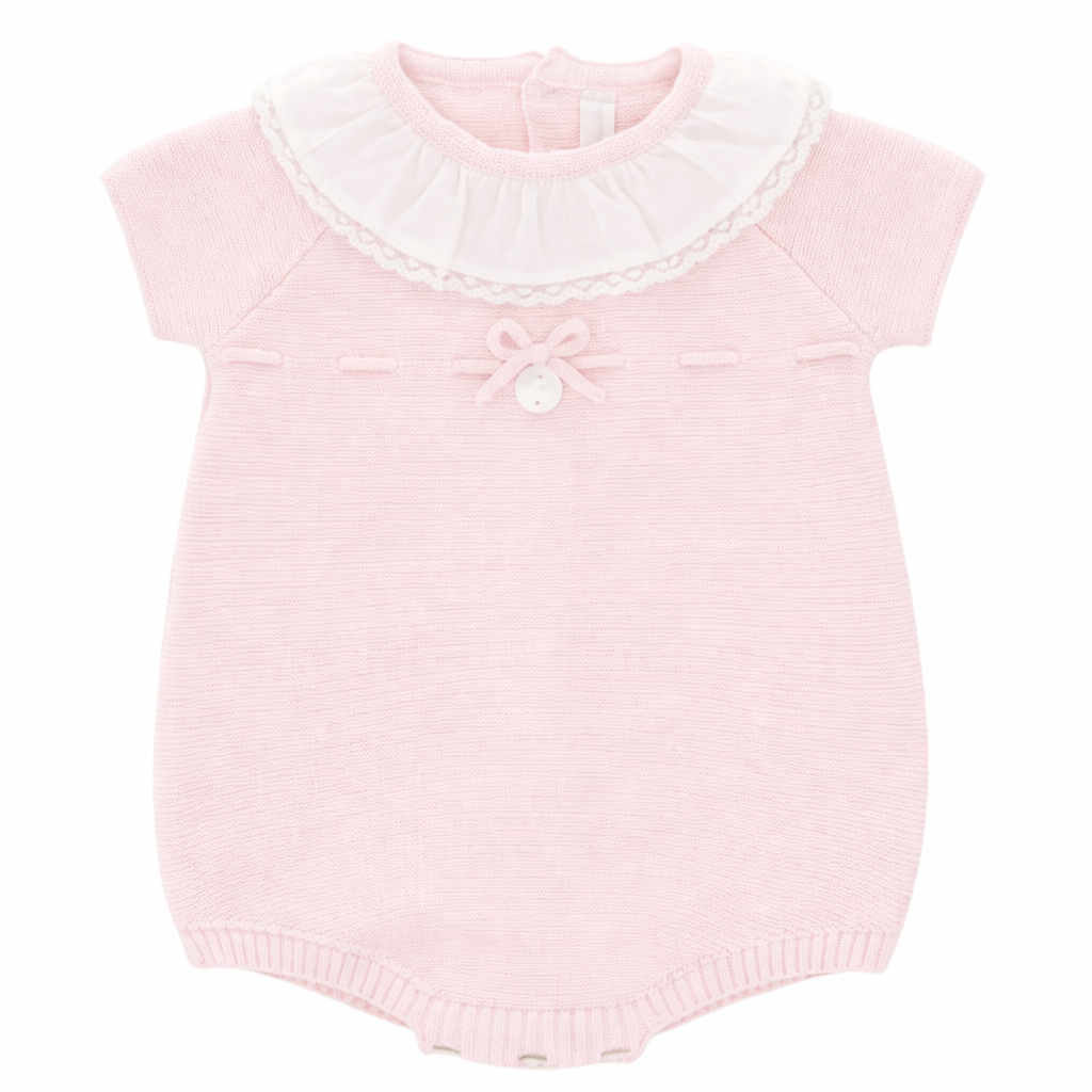Martin Aranda Pale Pink Knit Bow Romper