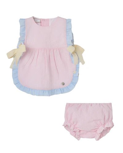 Paz Rodriguez Baby Pink Bow Dress Set