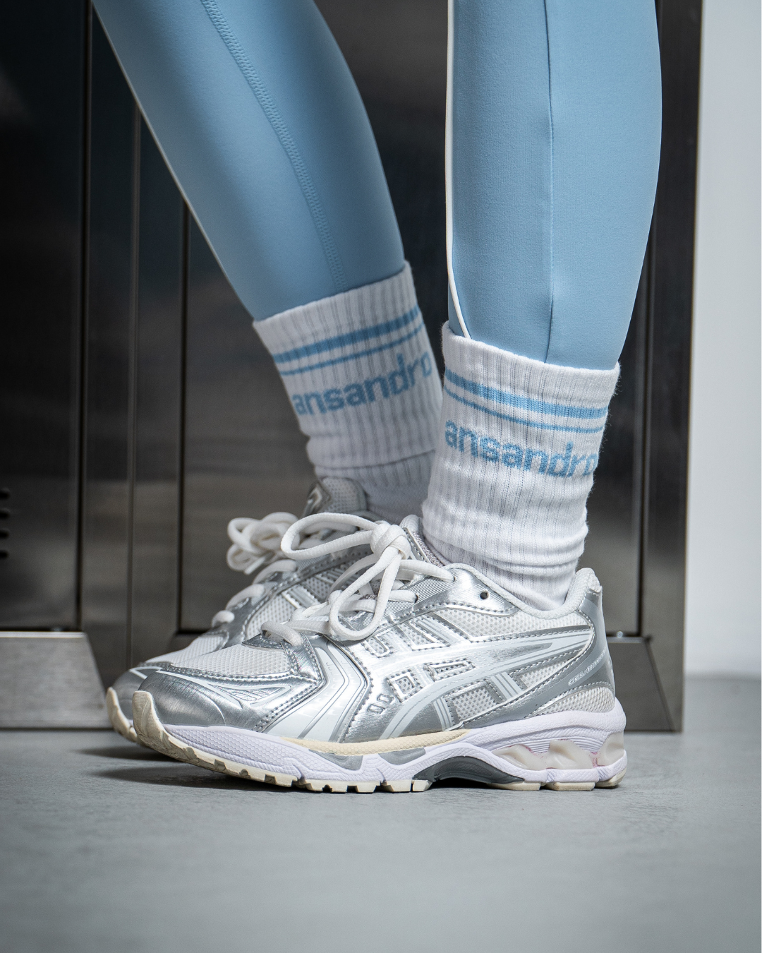 Ansandro Kids White/Blue Logo Socks