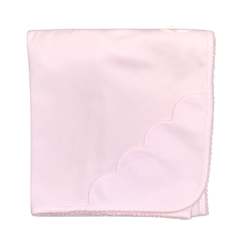 Baby Gi Pink Scallop Muslin Blanket