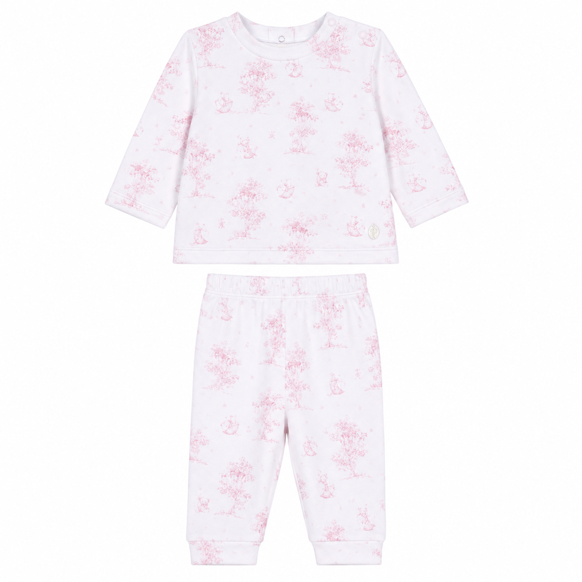 Patachou Baby Pink Bear Print Outfit