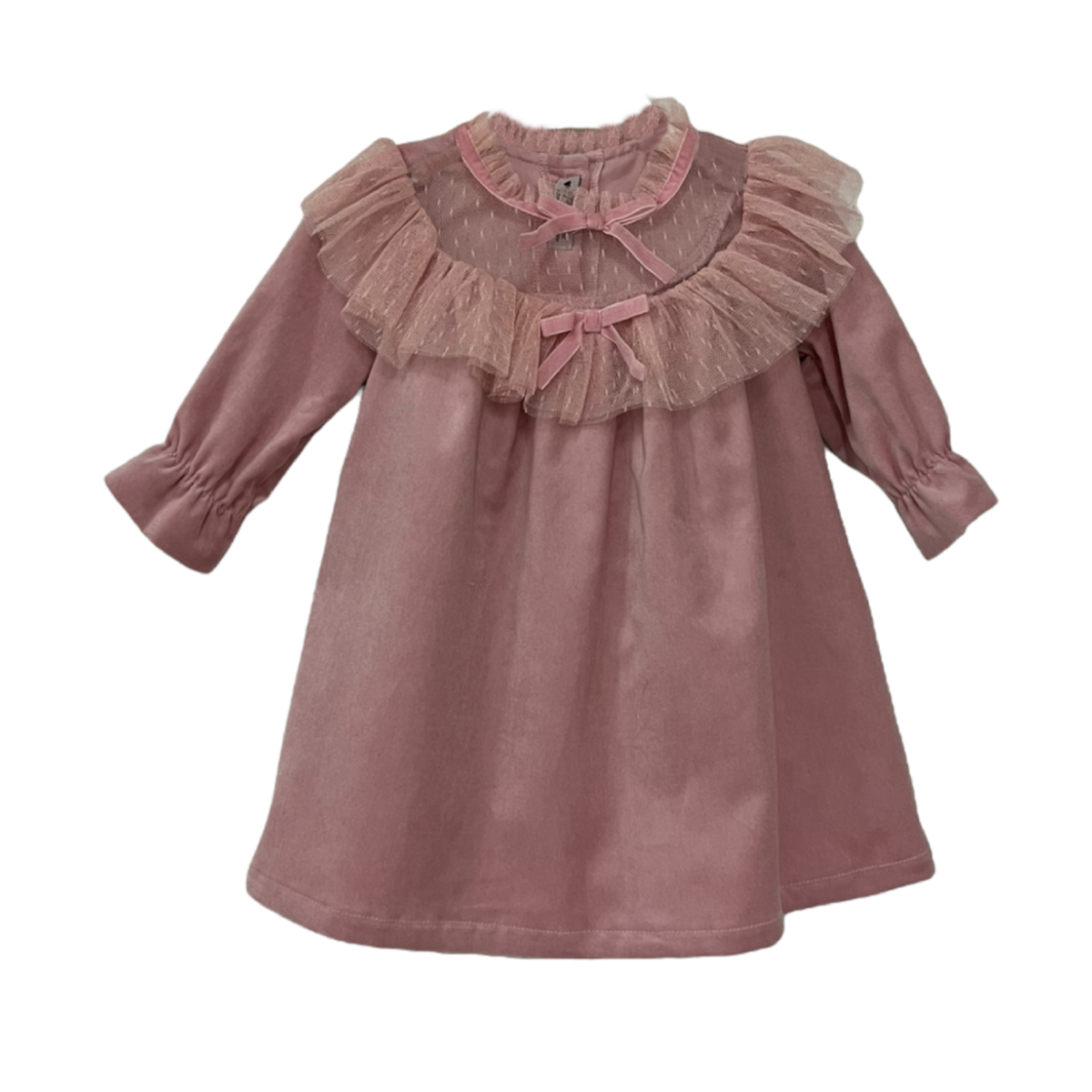 Phi Pink Velvet Tulle Collar Dress