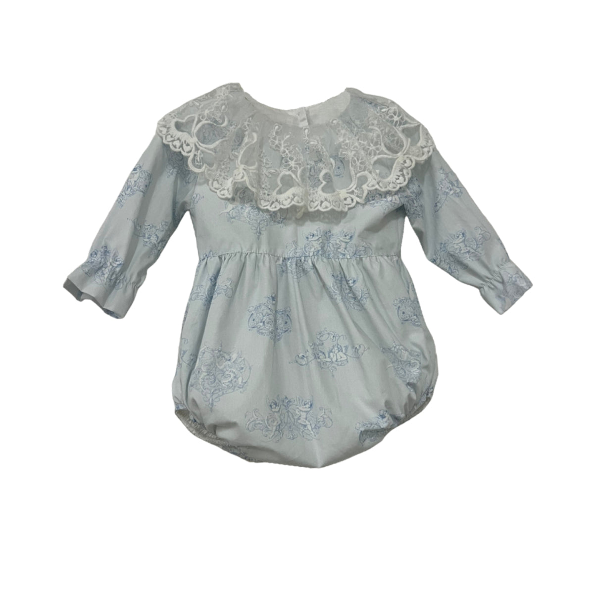 Phi Blue Cherub Lace Collar Romper