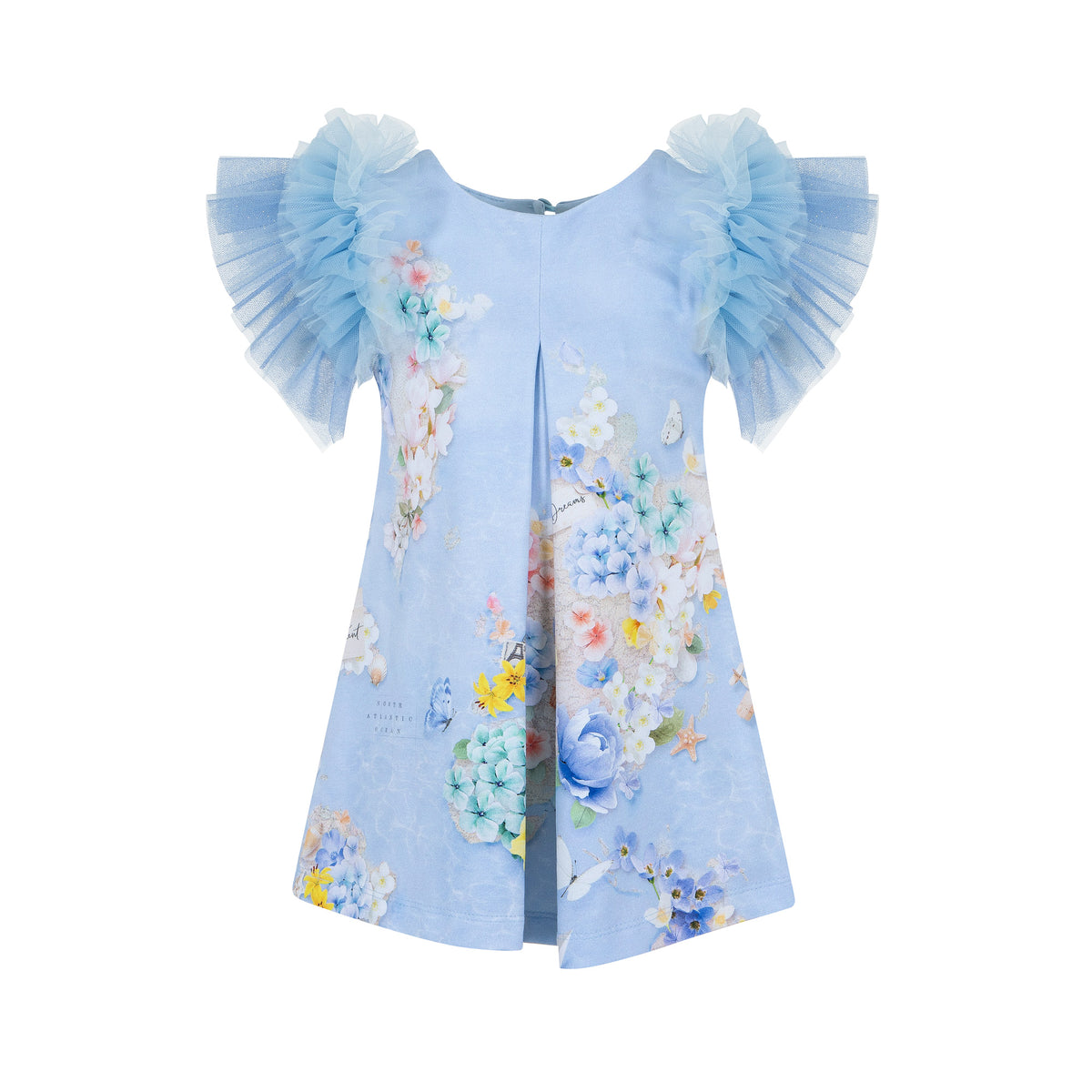 Lapin House Girls Blue Flower Print Dress