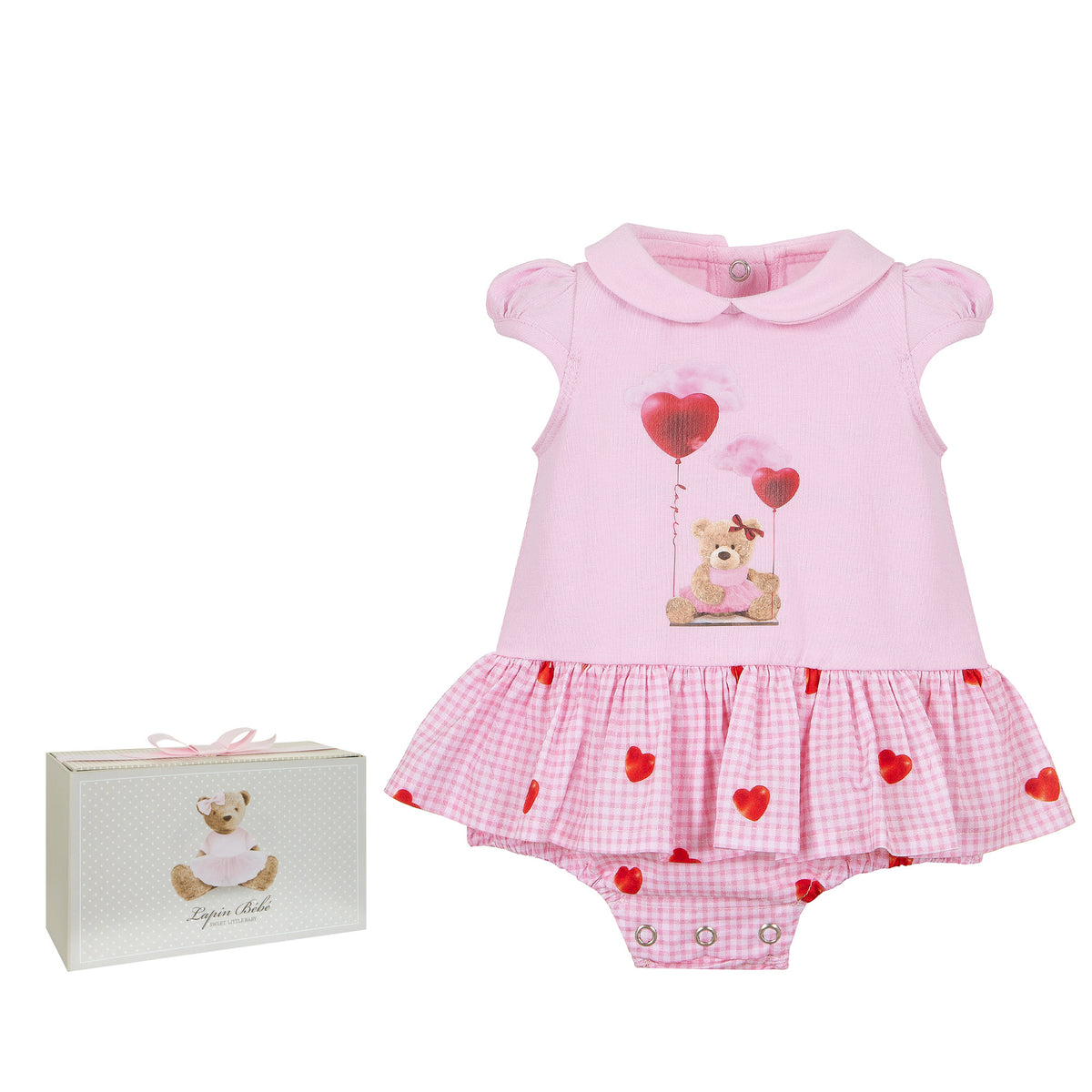 Lapin House Baby Pink Heart Romper