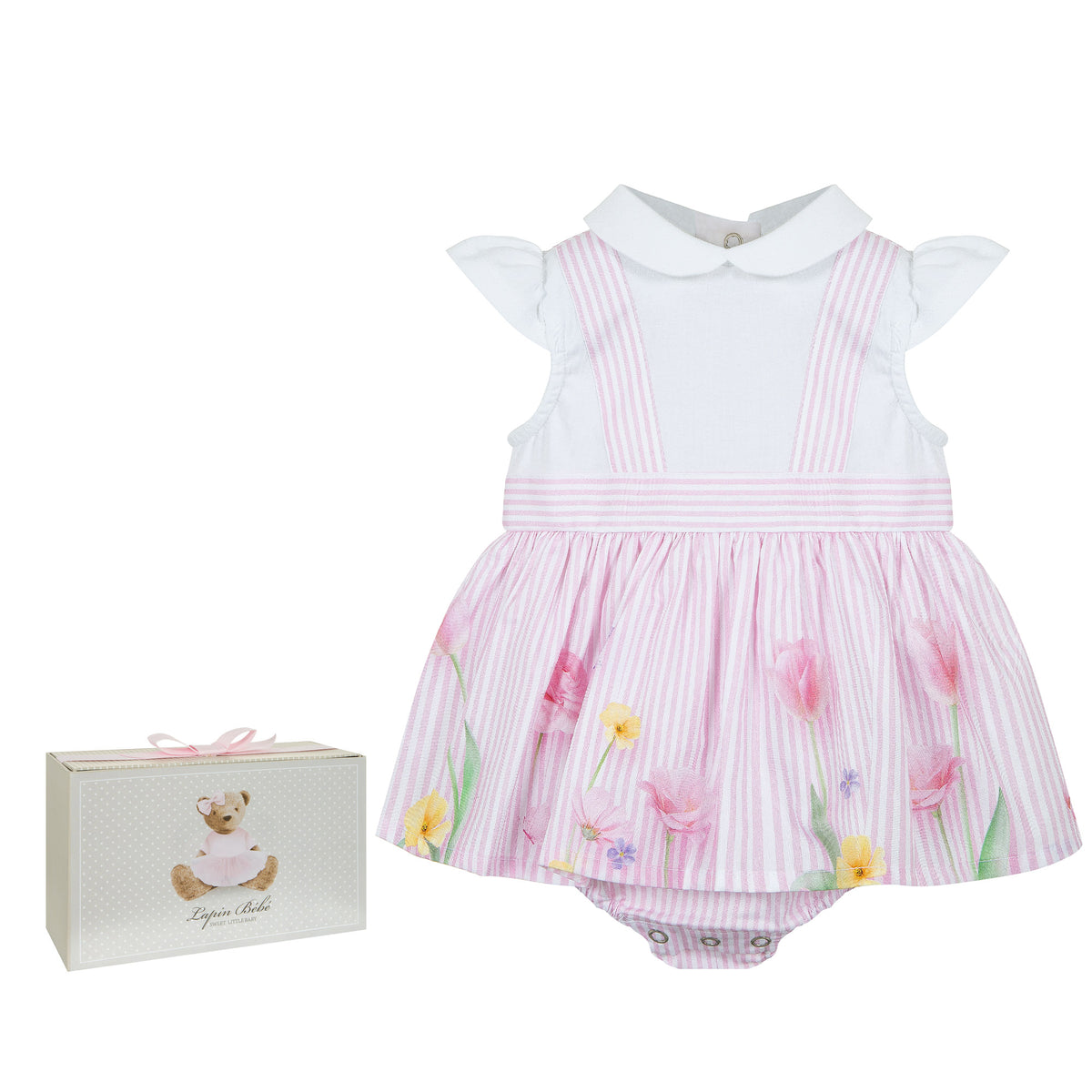 Lapin House Baby Pink Flower Romper