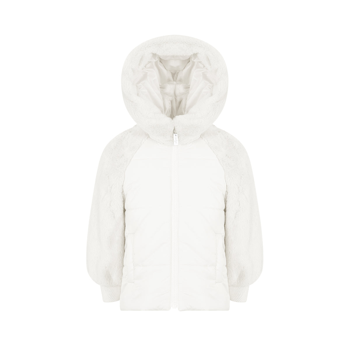 Lapin House Girls Ivory Faux Fur Coat