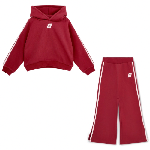 Bonini by A Dee 'Revive' Burgundy Wide Leg Jogsuit