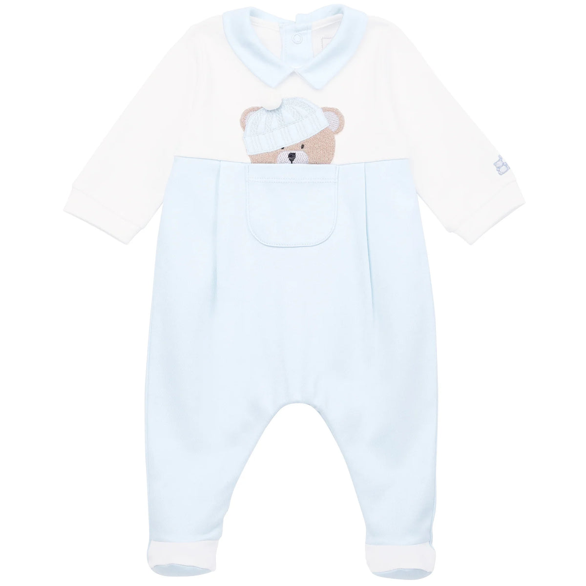 Emile et Rose Boys Blue Teddy Babygrow