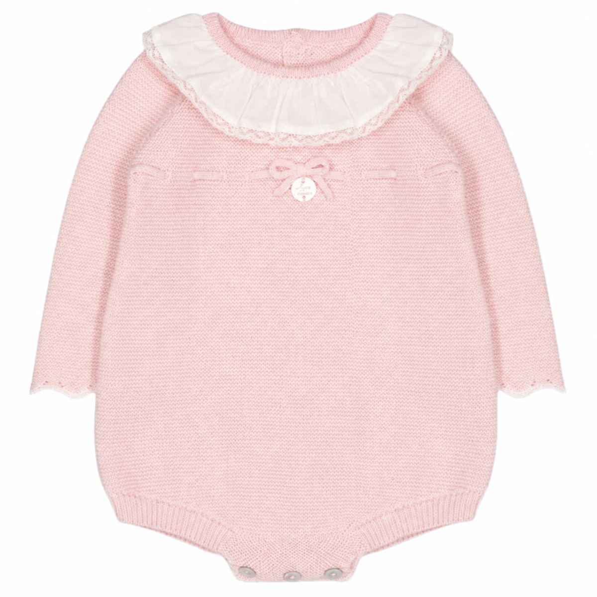 Martin Aranda Pale Pink Bow Knit Romper