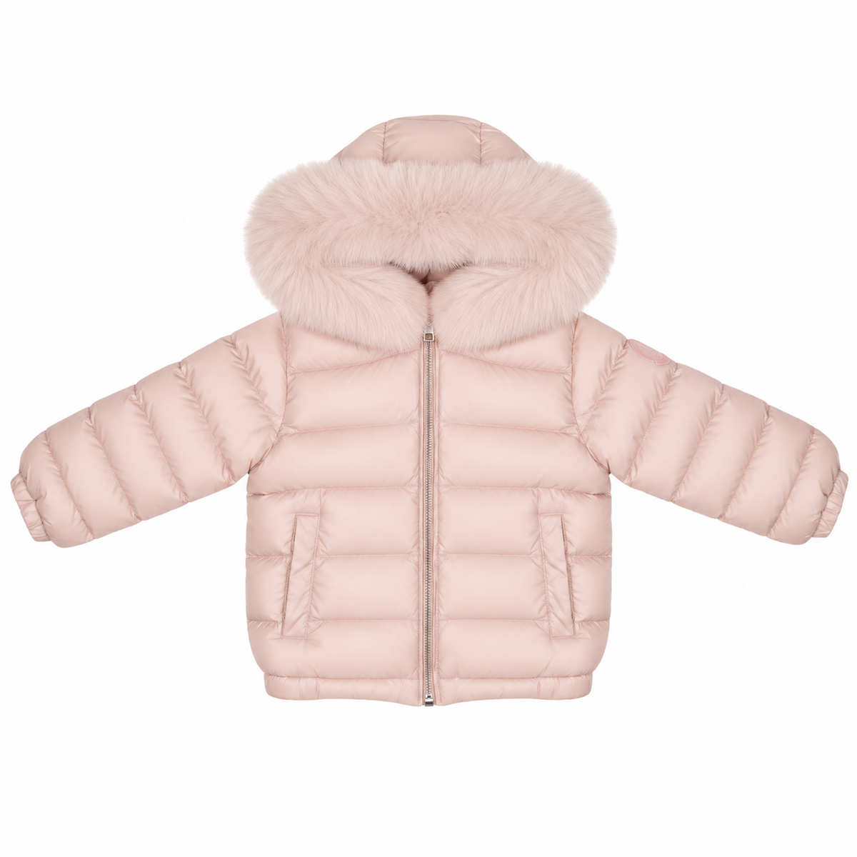 Martin Aranda Pale Pink Fur Hood Coat