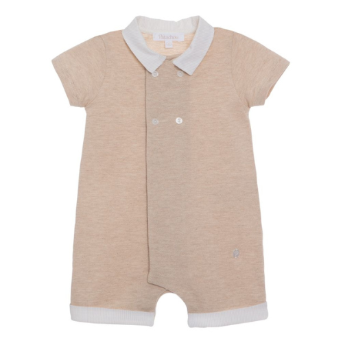 Patachou Baby Beige Collared Romper