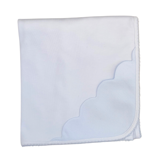 Baby Gi Blue Scallop Muslin Blanket