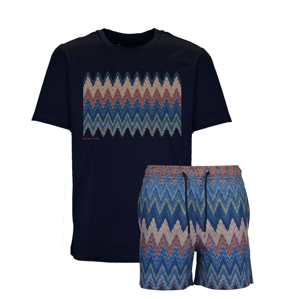 Moda Bandidos Navy SQ Zig Swimshorts Set