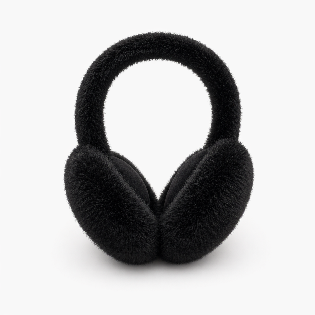 Caramelo Girls Black Fur Earmuffs