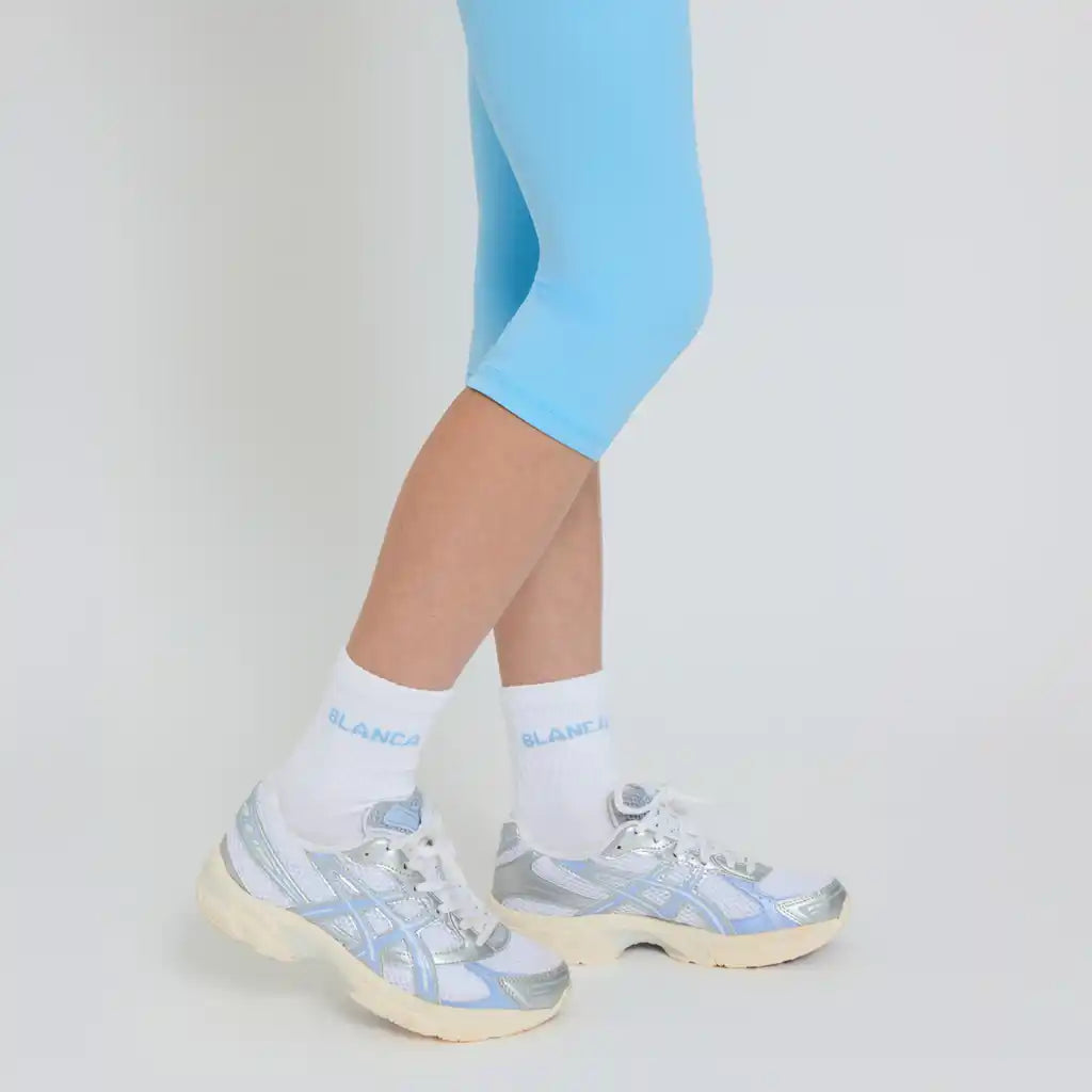 Blanca Sport Girls Powder Blue Logo Socks