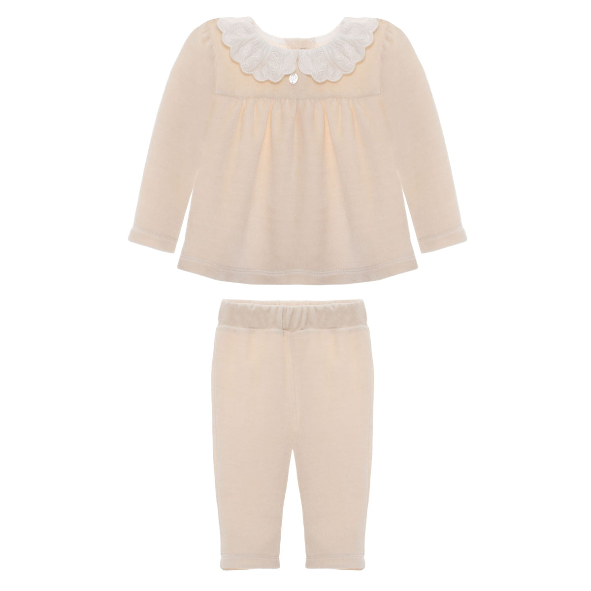 Patachou Baby Girls Beige Velour Outfit