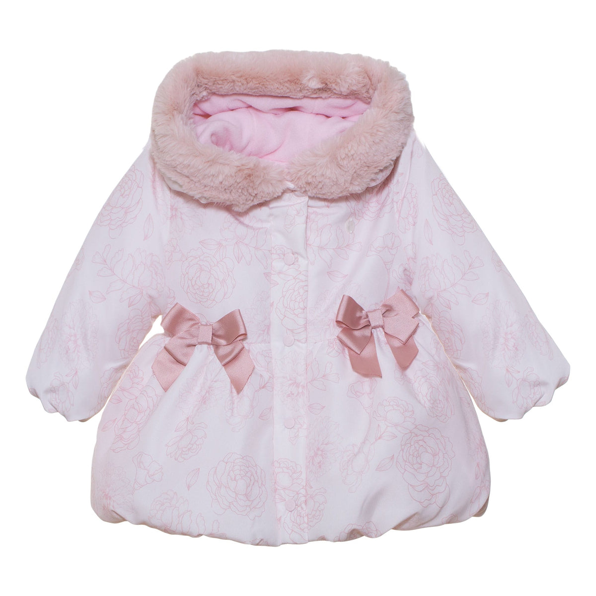 Patachou Baby Girls Pink Print Bow Coat