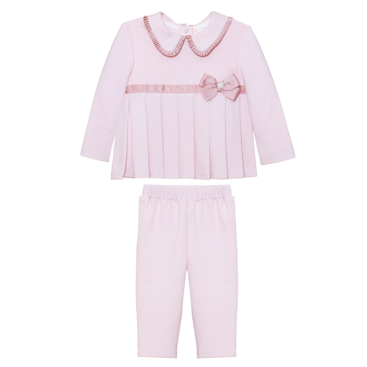 Patachou Baby Girls Pink Pleat Bow Outfit