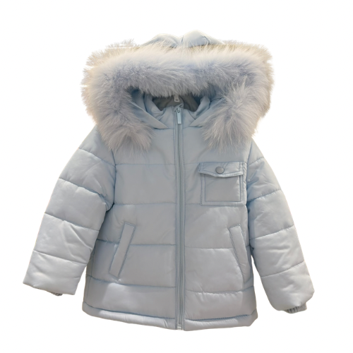 Bimbalo Boys Blue Pocket Fur Hooded Coat
