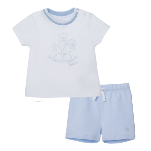Patachou Baby White Rocking Horse Shorts Set