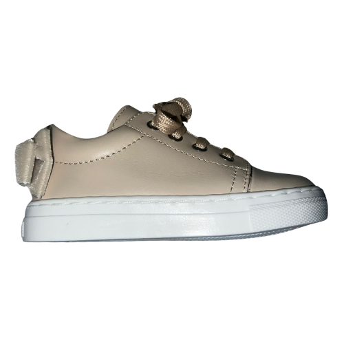 Borboleta Nude Velvet Bow Trainers