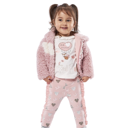 Ebita Baby Pink Heart Leggings Set