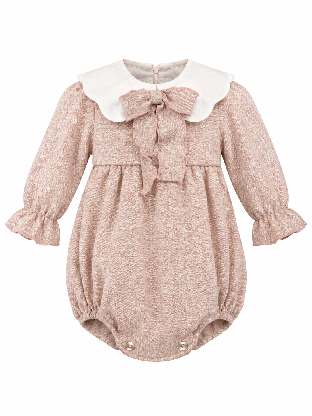 Phi Baby Pink Glitter Bow Romper
