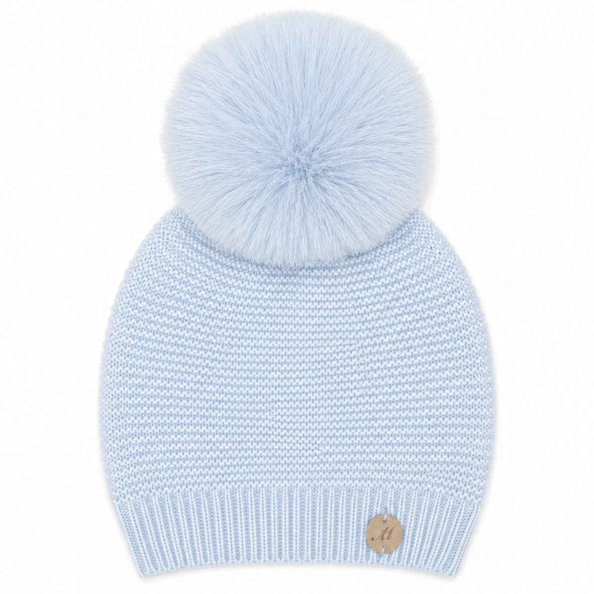 Martin Aranda Pale Blue Fur Pom Pom Hat